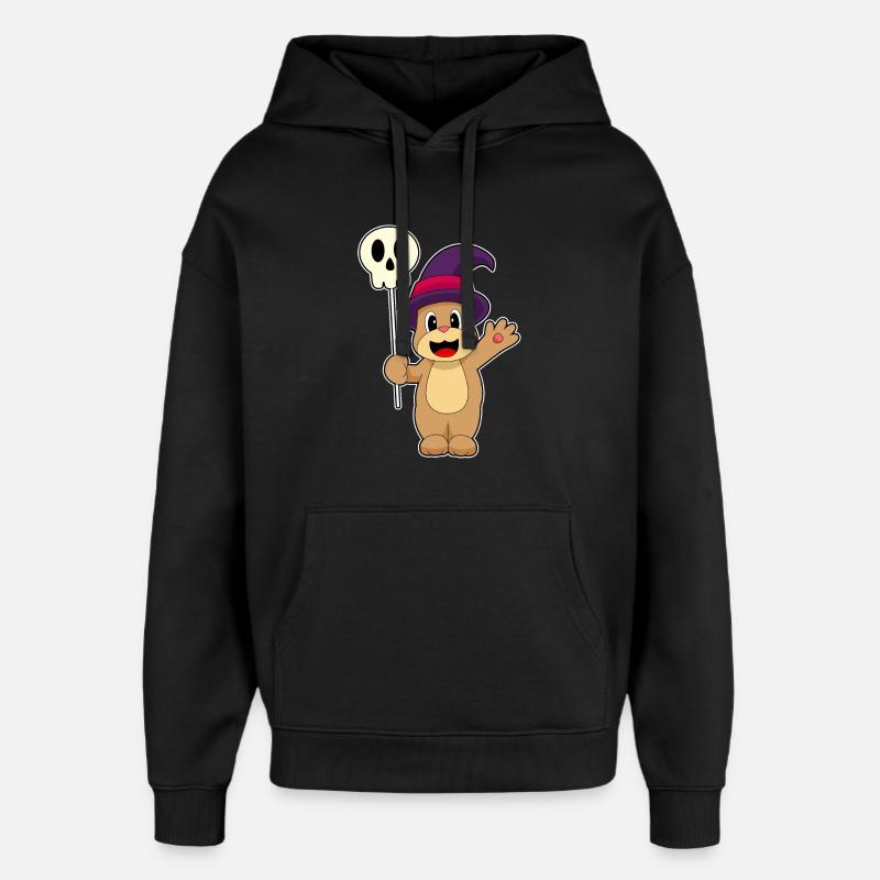 Bär Halloween Hexe Geist - Oversized Unisex Hoodie von Stanley/Stella - Schwarz
