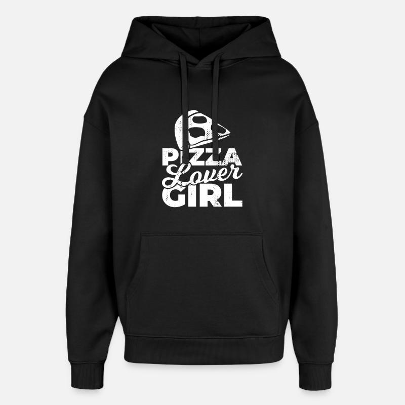 Pizza Mädchen - Oversized Unisex Hoodie von Stanley/Stella - Schwarz