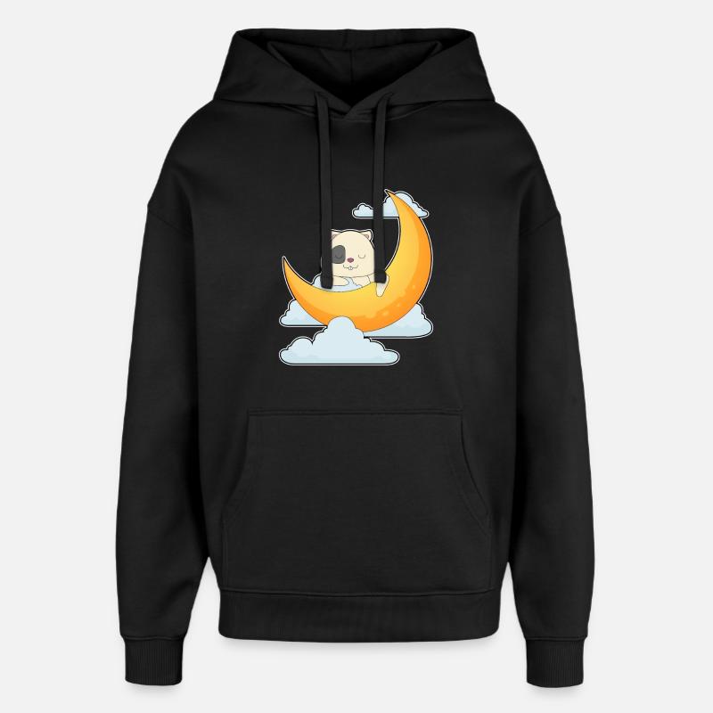 Hamster Nuages de lune - Sweat à capuche unisexe Stanley/Stella Oversized - noir