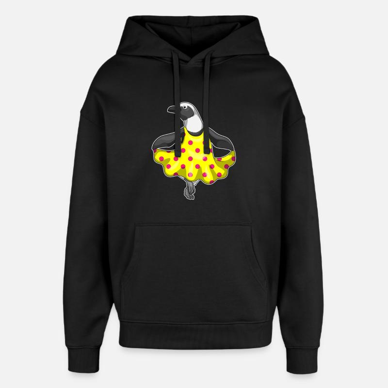 Robe Pingouin à Pois - Sweat à capuche unisexe Stanley/Stella Oversized - noir