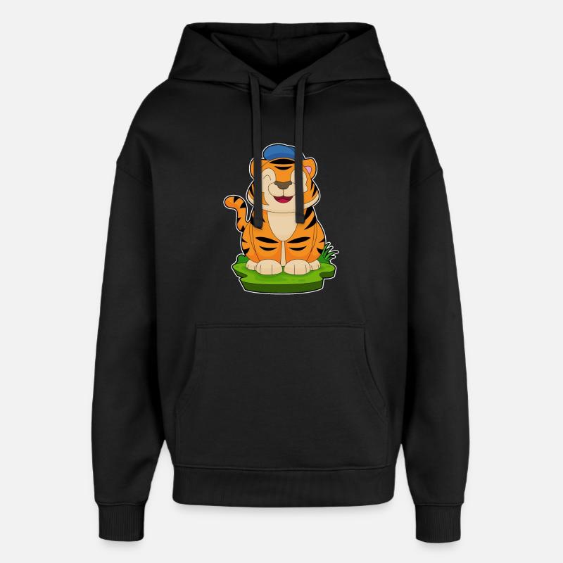 Casquette de tigre - Sweat à capuche unisexe Stanley/Stella Oversized - noir