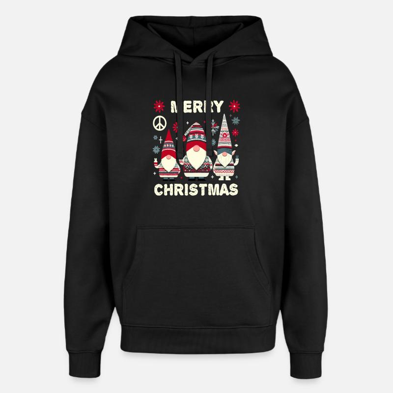 Noël Noël secret Gnomes - Sweat à capuche unisexe Stanley/Stella Oversized - noir