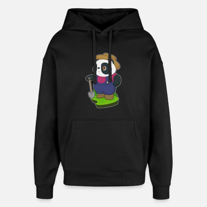 Pelle Panda Farmer - Sweat à capuche unisexe Stanley/Stella Oversized - noir