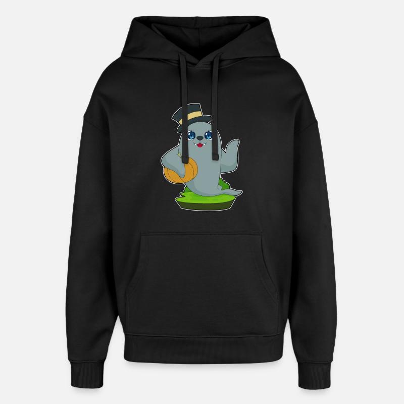 Citrouille d'Halloween scellée - Sweat à capuche unisexe Stanley/Stella Oversized - noir
