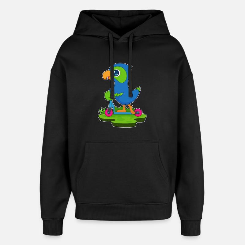 Rouleau de perroquet - Sweat à capuche unisexe Stanley/Stella Oversized - noir