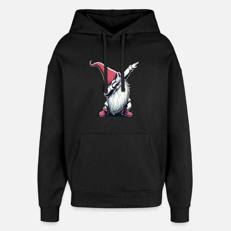 Dabbing Wichtel Dab Nikolaus - Oversized Unisex Hoodie von Stanley/Stella - Schwarz