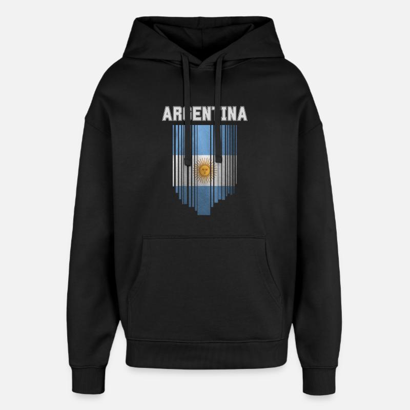 Drapeau de l’Argentine, fierté argentine - Sweat à capuche unisexe Stanley/Stella Oversized - noir