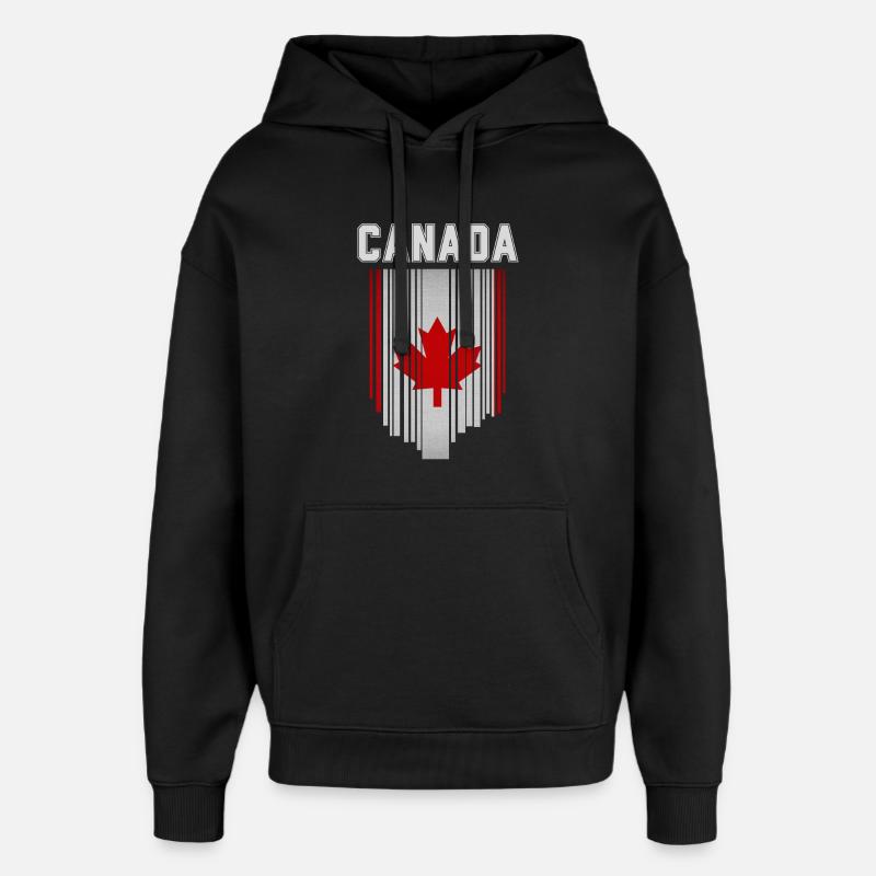 Drapeau du Canada, fierté canadienne - Sweat à capuche unisexe Stanley/Stella Oversized - noir