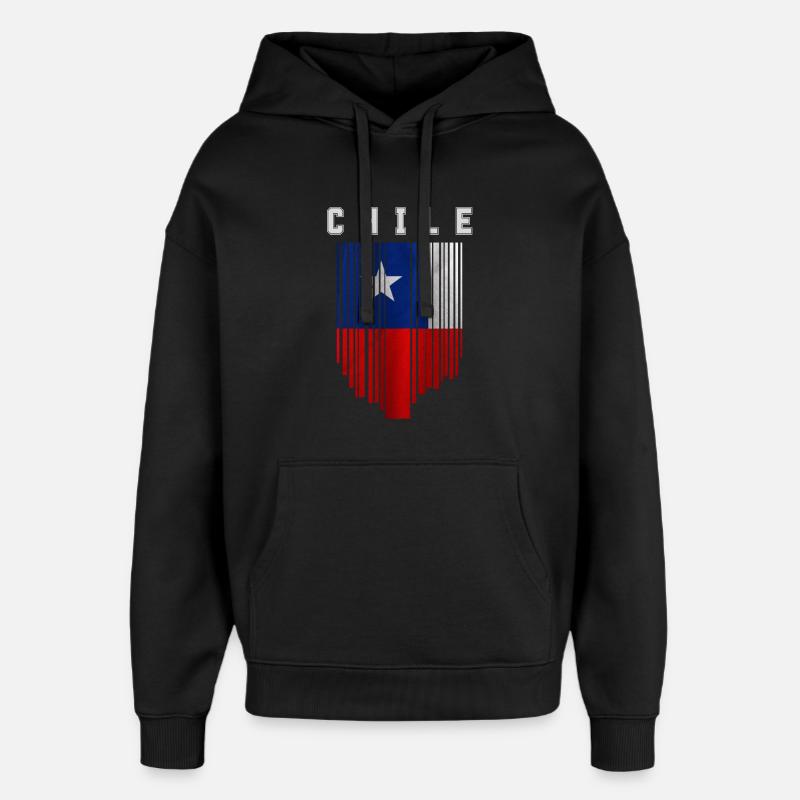 Drapeau du Chili, fierté chilienne - Sweat à capuche unisexe Stanley/Stella Oversized - noir
