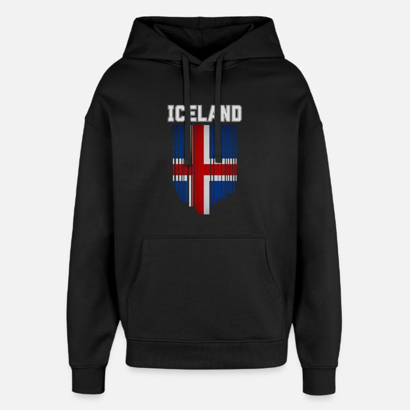 Drapeau de l’Islande, fierté islandaise - Sweat à capuche unisexe Stanley/Stella Oversized - noir