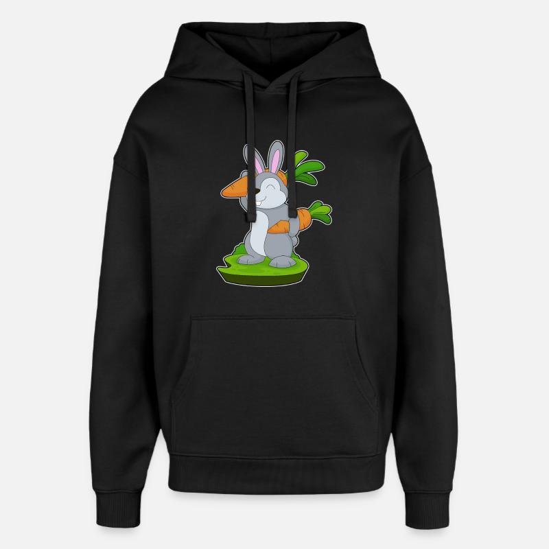 Carottes lapin - Sweat à capuche unisexe Stanley/Stella Oversized - noir