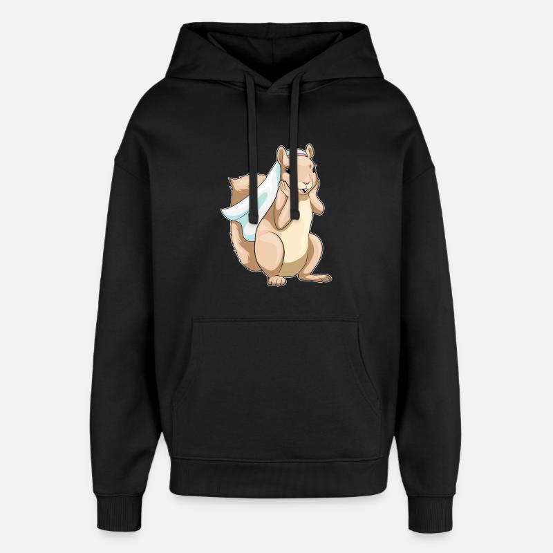 Écureuil mariée voile mariage - Sweat à capuche unisexe Stanley/Stella Oversized - noir