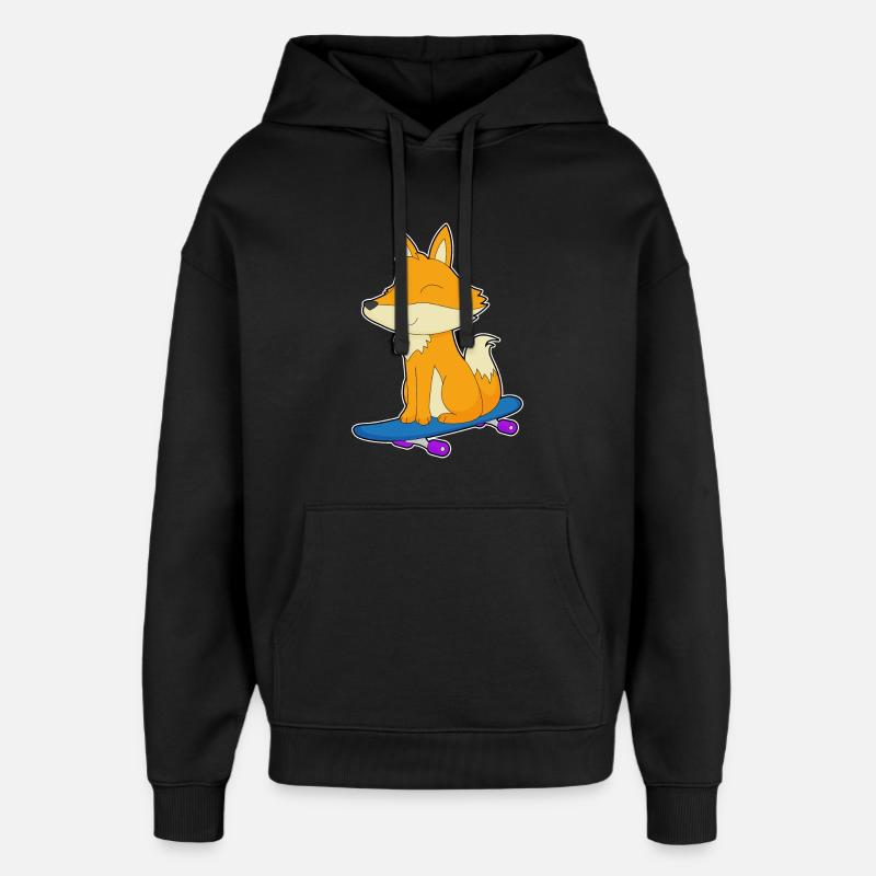 Fox Skater Skateboard Sport - Sweat à capuche unisexe Stanley/Stella Oversized - noir