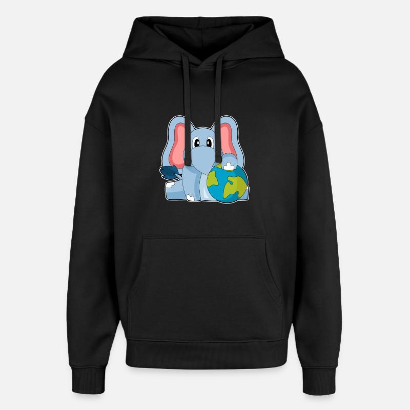 Elefant Erde - Oversized Unisex Hoodie von Stanley/Stella - Schwarz