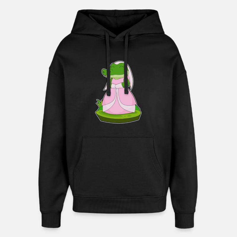 Crocodile voile de mariée mariage - Sweat à capuche unisexe Stanley/Stella Oversized - noir