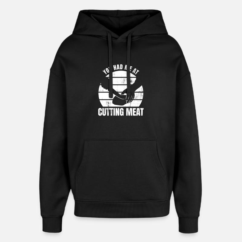 Citation drôle de boucher - Sweat à capuche unisexe Stanley/Stella Oversized - noir