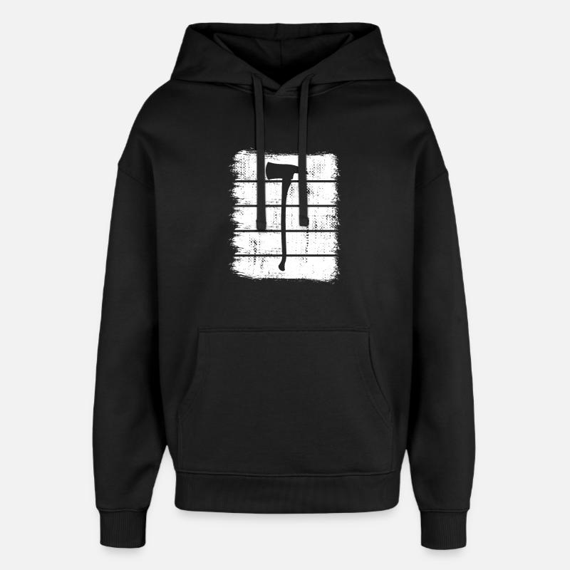Croquis de hache de pompier - Sweat à capuche unisexe Stanley/Stella Oversized - noir