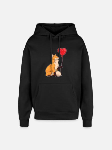 Fox Balloon - Oversized Unisex Hoodie by Stanley/Stella - black