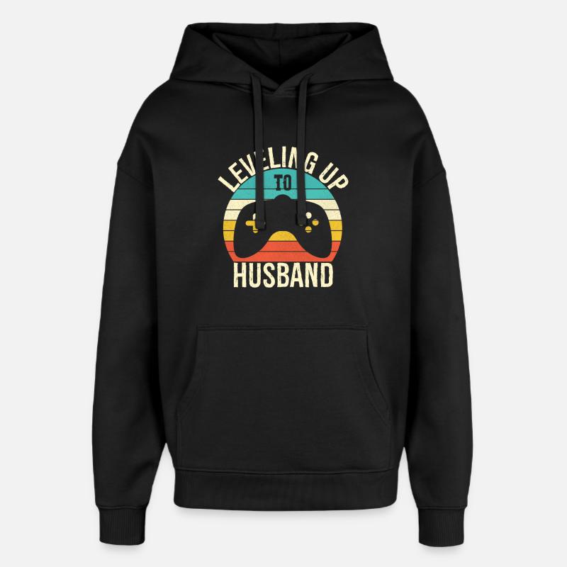 Leveling up to husband - Sweat à capuche unisexe Stanley/Stella Oversized - noir
