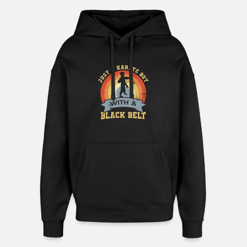 Karate Junge mit schwarzem Gürtel - Oversized Unisex Hoodie von Stanley/Stella - Schwarz