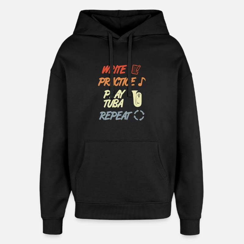 Tuba Motivation - Sweat à capuche unisexe Stanley/Stella Oversized - noir