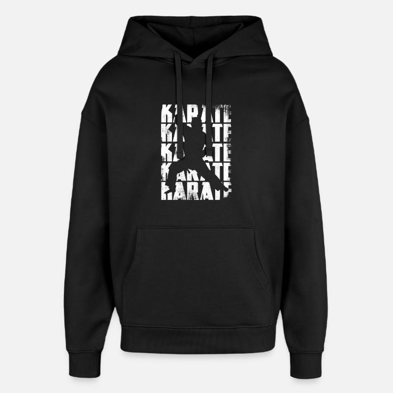 Karaté drôle - Sweat à capuche unisexe Stanley/Stella Oversized - noir