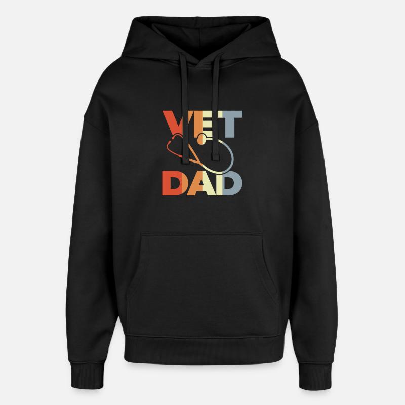 Papa vétérinaire - Sweat à capuche unisexe Stanley/Stella Oversized - noir