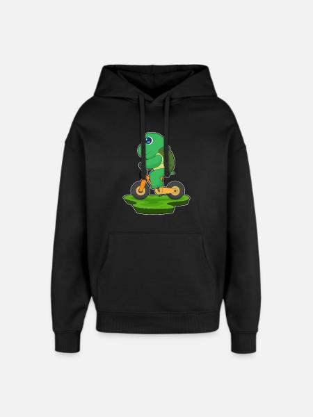 Turtle Bicycle - Oversized Unisex Hoodie by Stanley/Stella - black
