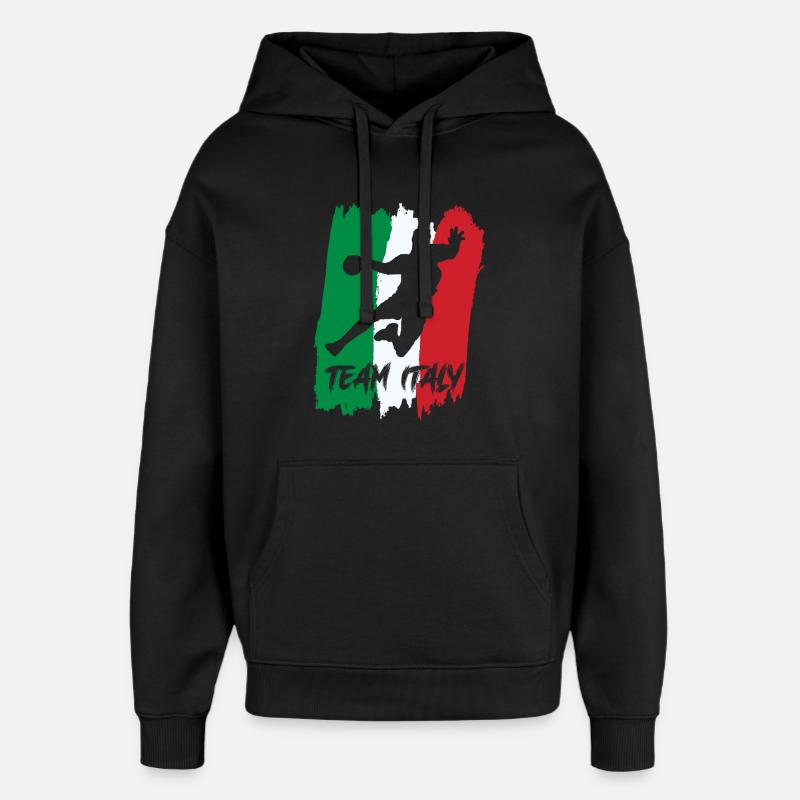Équipe d’Italie de handball - Sweat à capuche unisexe Stanley/Stella Oversized - noir