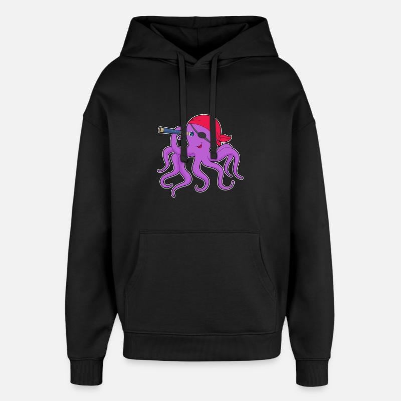 Jumelles Octopus Pirate - Sweat à capuche unisexe Stanley/Stella Oversized - noir