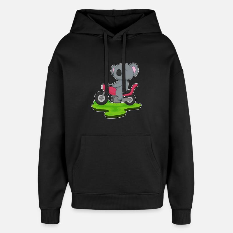 Koala Motorrad - Oversized Unisex Hoodie von Stanley/Stella - Schwarz
