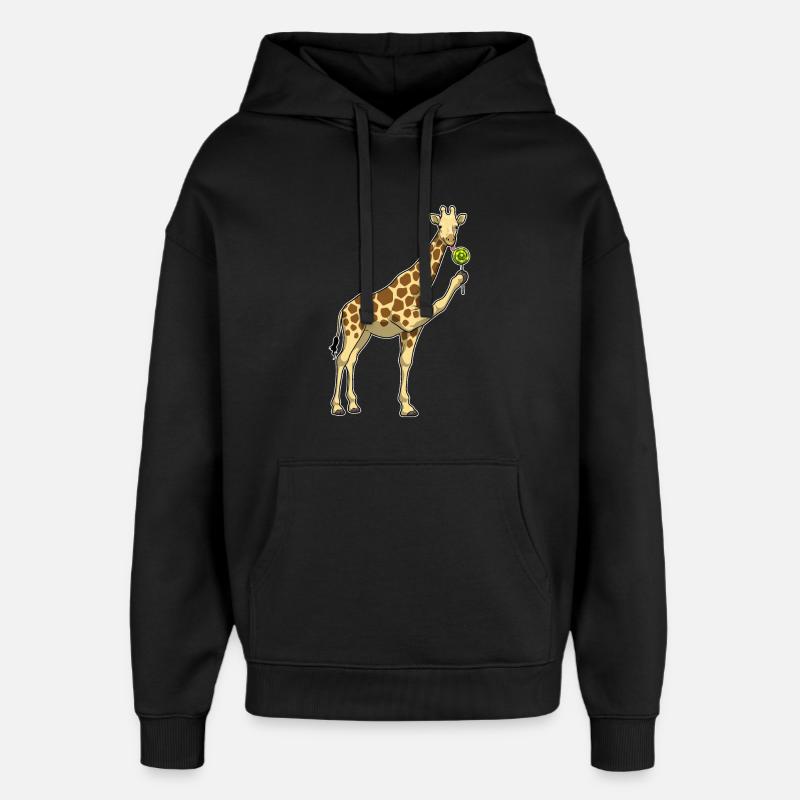 Sucette girafe - Sweat à capuche unisexe Stanley/Stella Oversized - noir