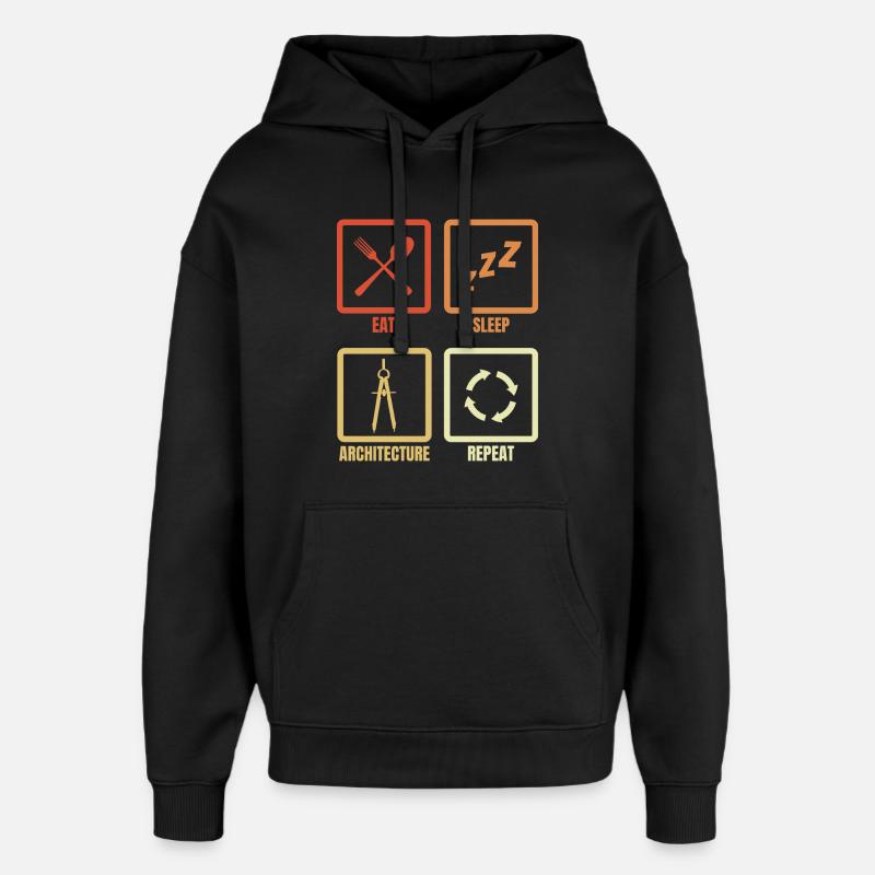 Le quotidien de l’architecte - Sweat à capuche unisexe Stanley/Stella Oversized - noir