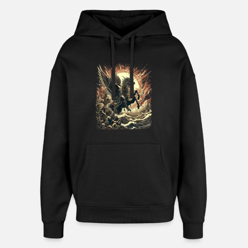 Mythe du Cavalier Divin - Sweat à capuche unisexe Stanley/Stella Oversized - noir
