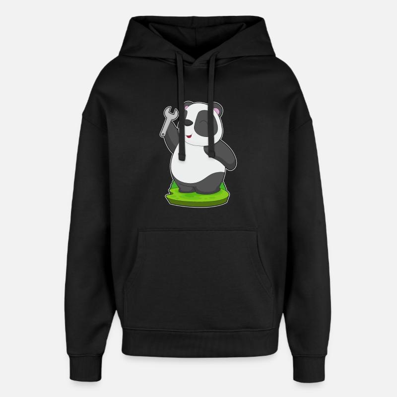Clé artisanale Panda - Sweat à capuche unisexe Stanley/Stella Oversized - noir