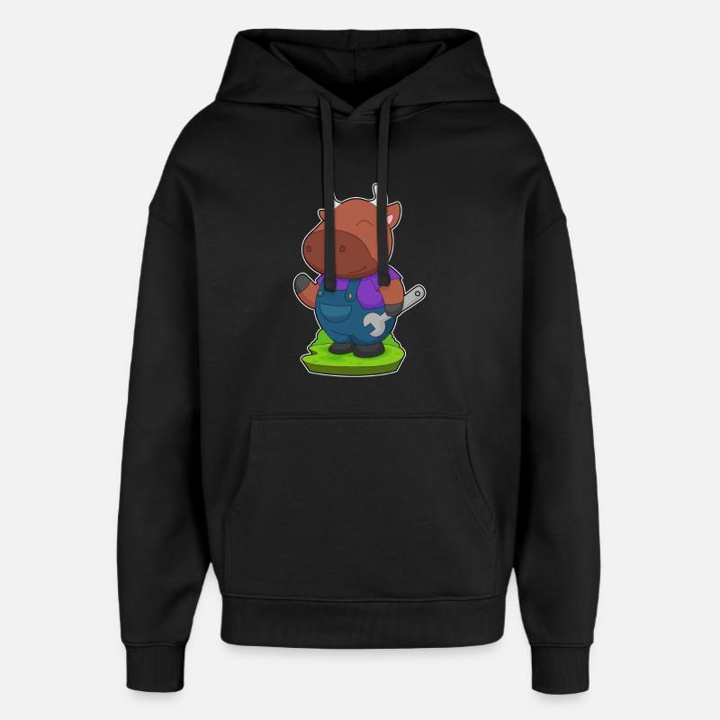 Atelier de clé mécanique Bull - Sweat à capuche unisexe Stanley/Stella Oversized - noir