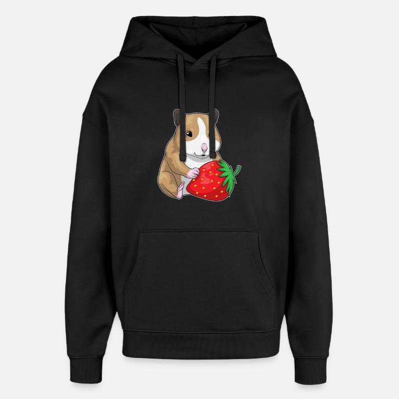 Hamster Fraise Fruit - Sweat à capuche unisexe Stanley/Stella Oversized - noir
