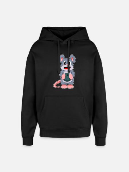 Mouse Bowling Bowling Ball - Oversized Unisex Hoodie by Stanley/Stella - black