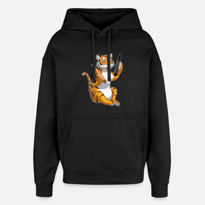 École de crayon Tiger Pupil - Sweat à capuche unisexe Stanley/Stella Oversized - noir