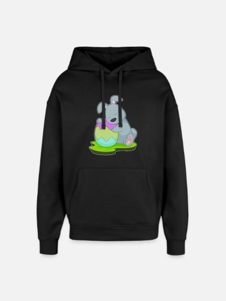 Bunny Easter Easter Egg - Oversized Unisex Hoodie by Stanley/Stella - black