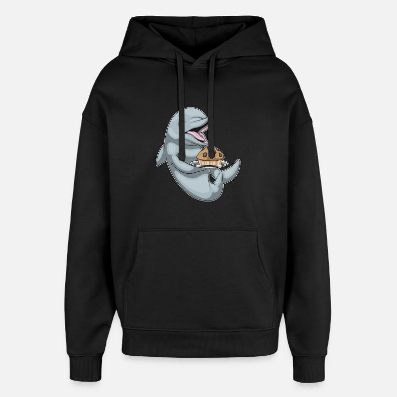 Muffin Dauphin - Sweat à capuche unisexe Stanley/Stella Oversized - noir