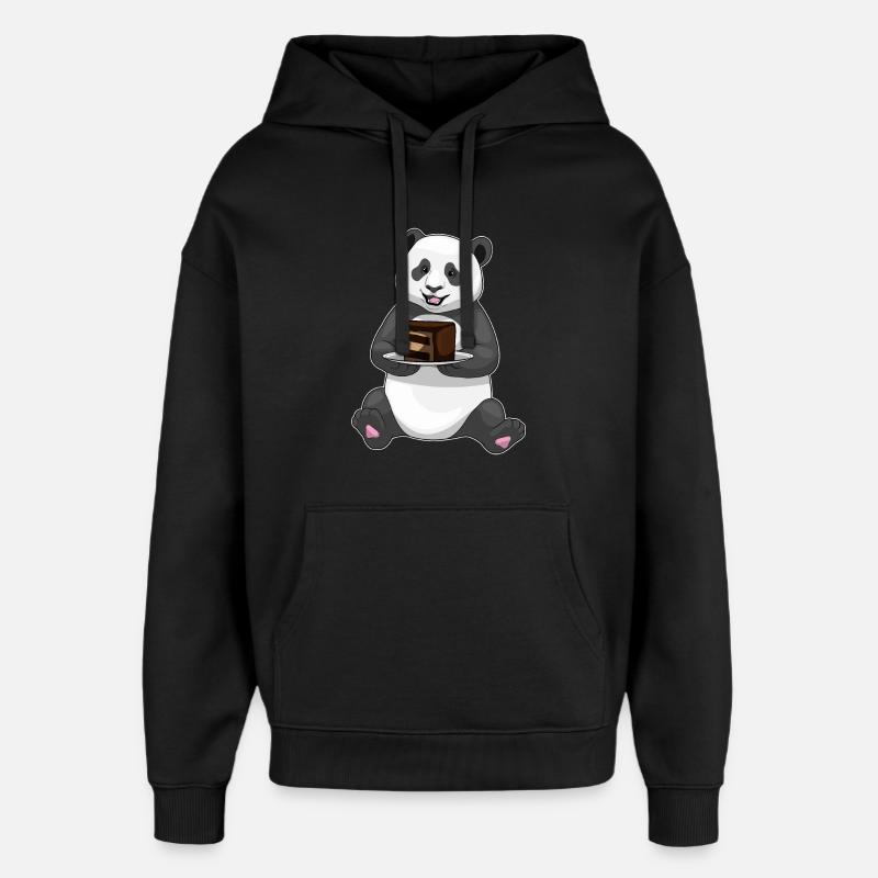 Gâteau Panda - Sweat à capuche unisexe Stanley/Stella Oversized - noir