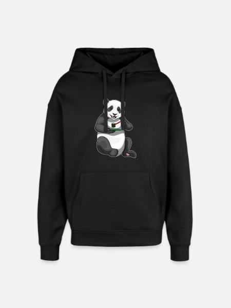 Panda Sushi - Oversized Unisex Hoodie by Stanley/Stella - black