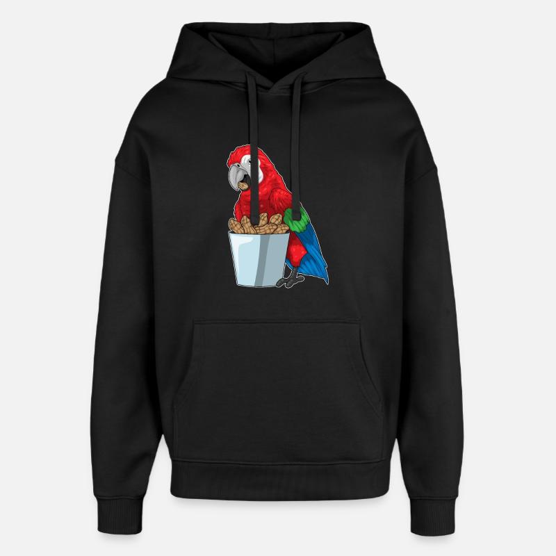 Cacahuètes perroquets - Sweat à capuche unisexe Stanley/Stella Oversized - noir