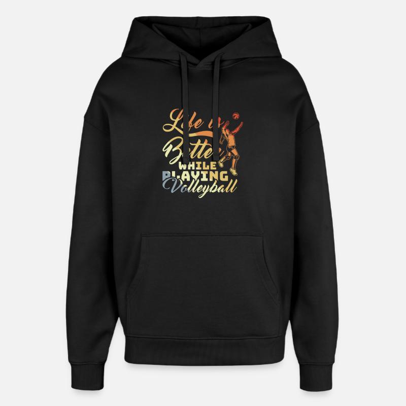 Motivation de l’équipe de volley-ball - Sweat à capuche unisexe Stanley/Stella Oversized - noir