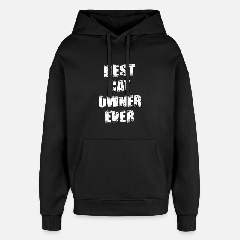 Meilleur propriétaire de chat - Sweat à capuche unisexe Stanley/Stella Oversized - noir
