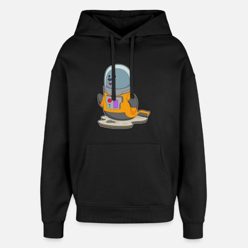 Seal Astronaut Space - Sweat à capuche unisexe Stanley/Stella Oversized - noir