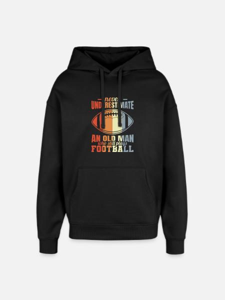 Old Football Player - Oversized Unisex Hoodie by Stanley/Stella - black