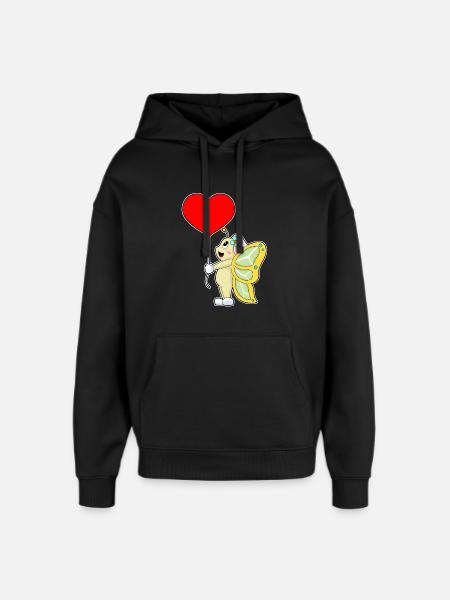 Butterfly Bride Heart Wedding - Oversized Unisex Hoodie by Stanley/Stella - black