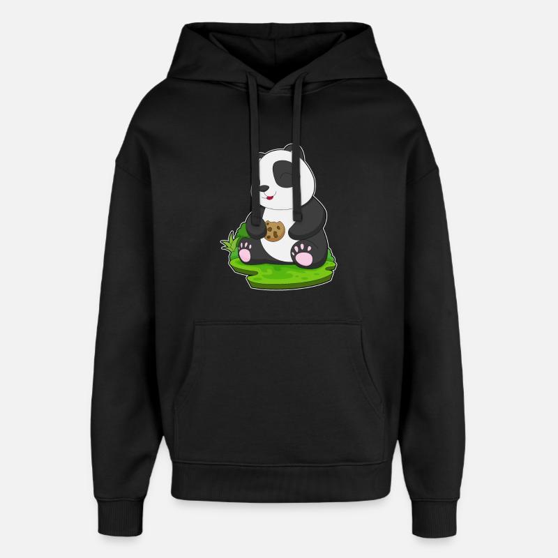 Panda Cookie - Oversized Unisex Hoodie by Stanley/Stella - black